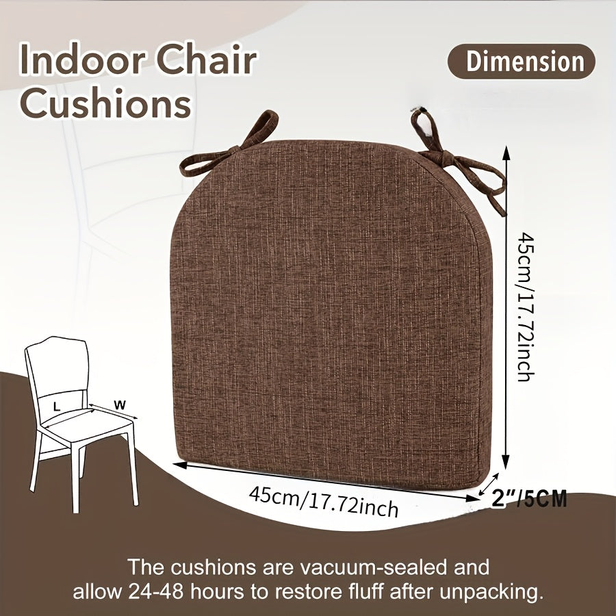 Coussin de chaise épais 45 x 45 x 5 cm antidérapant, lot de 4