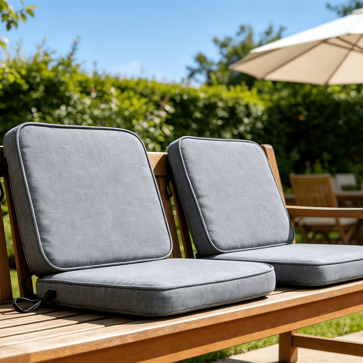 Coussin de chaise épais 5 cm en chenille de lin, lot de 2 ou 4