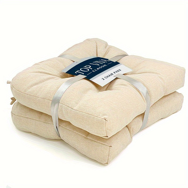 Coussin de chaise 39x39 épais 6 cm en maille chinée, lot de 2