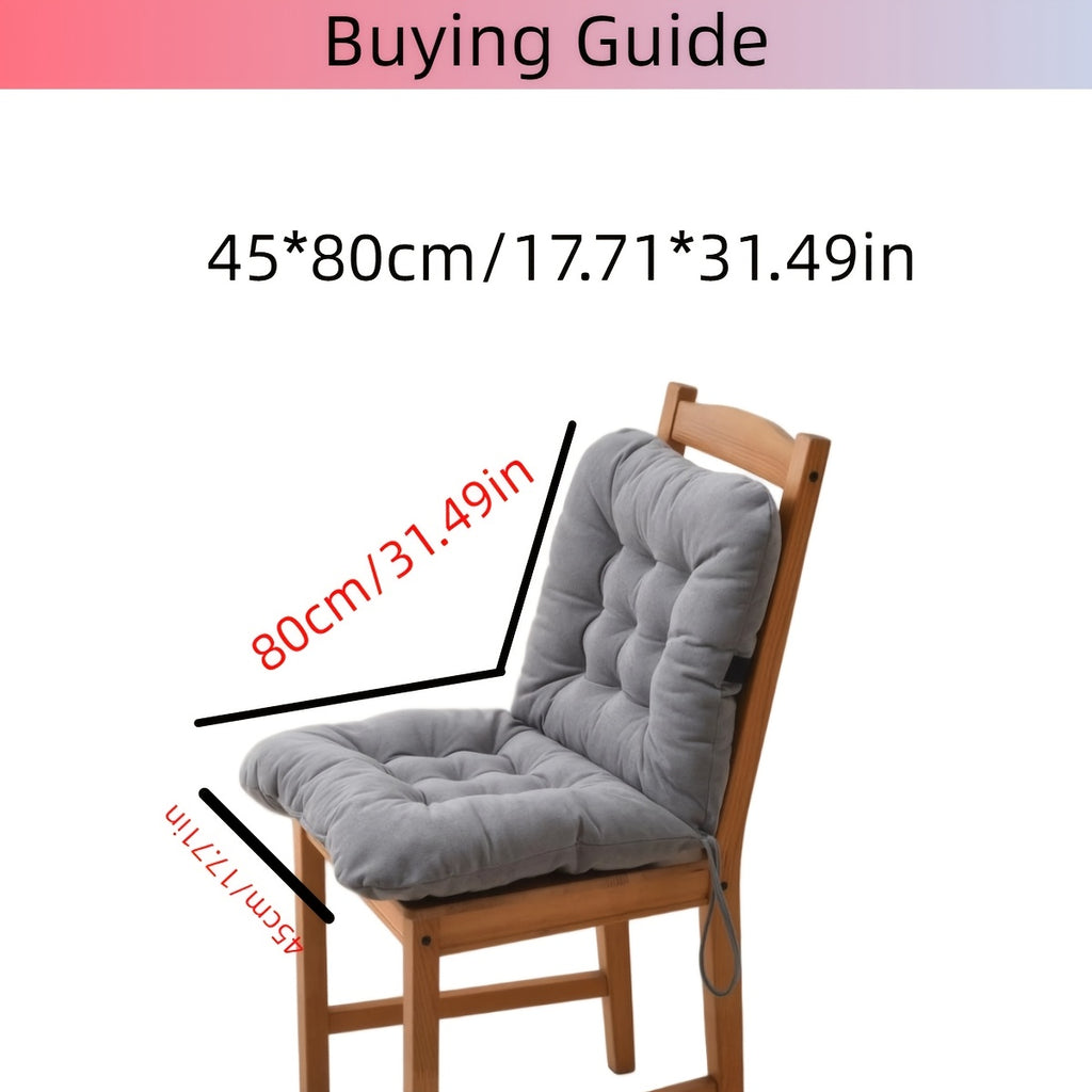 Coussin de chaise épais assise et dossier 45x80 cm, 3 teintes