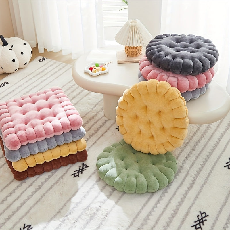 Coussin de chaise épais en forme de biscuit, rond ou carré