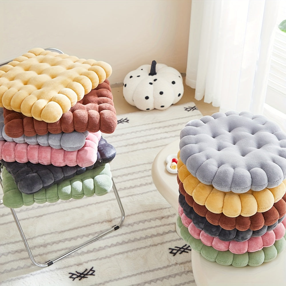 Coussin de chaise épais en forme de biscuit, rond ou carré