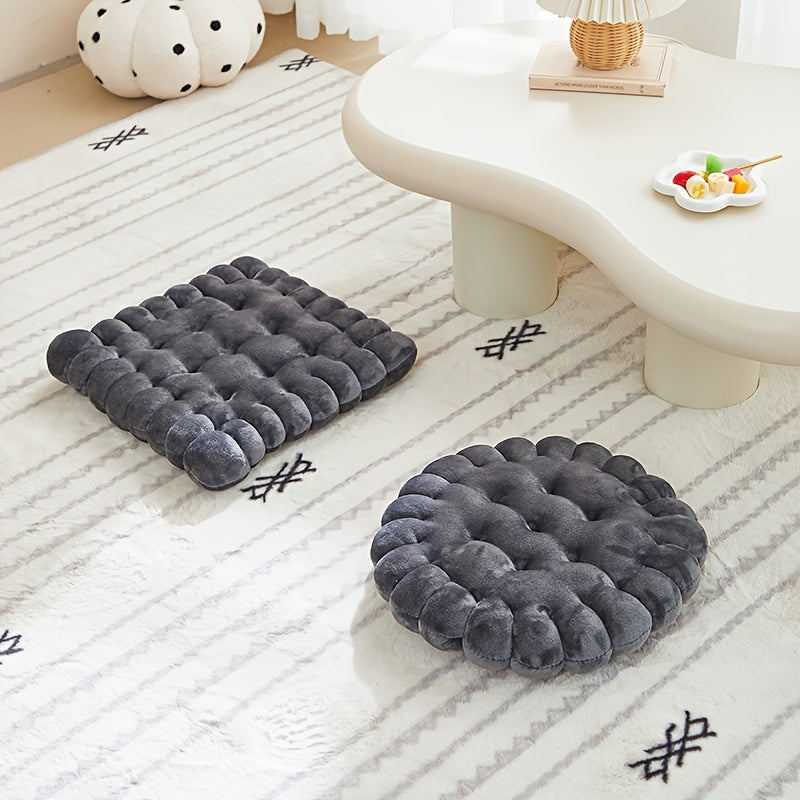 Coussin de chaise épais en forme de biscuit, rond ou carré
