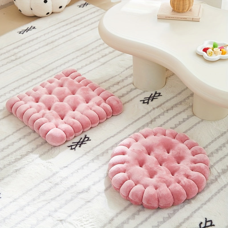 Coussin de chaise épais en forme de biscuit, rond ou carré