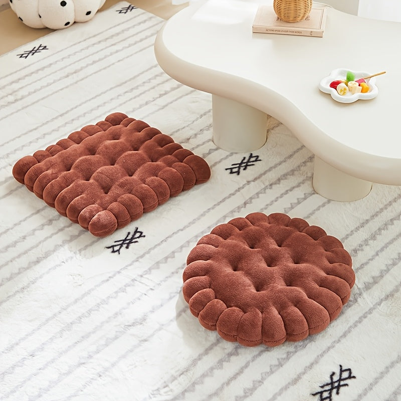 Coussin de chaise épais en forme de biscuit, rond ou carré