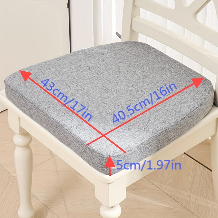 Coussin de chaise épais 5 cm en gris clair, housse zippée