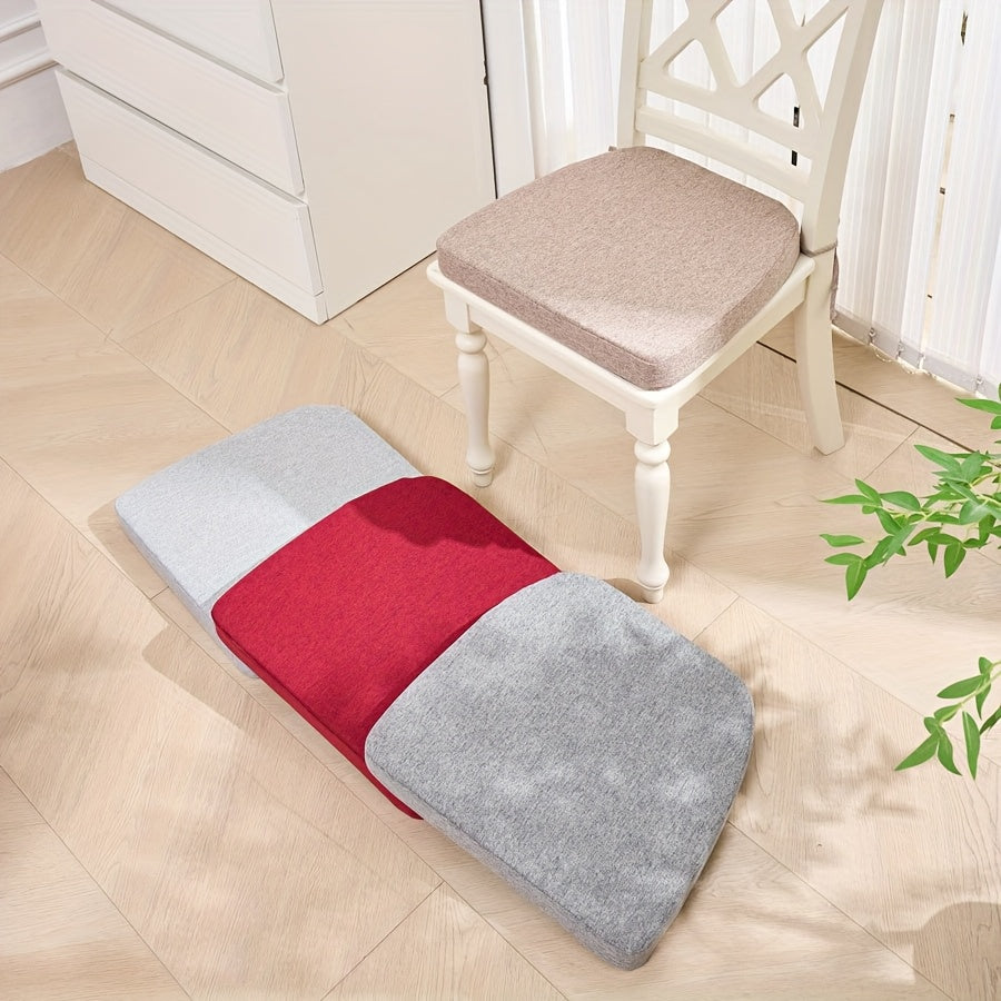 Coussin de chaise épais 5 cm en gris clair, housse zippée