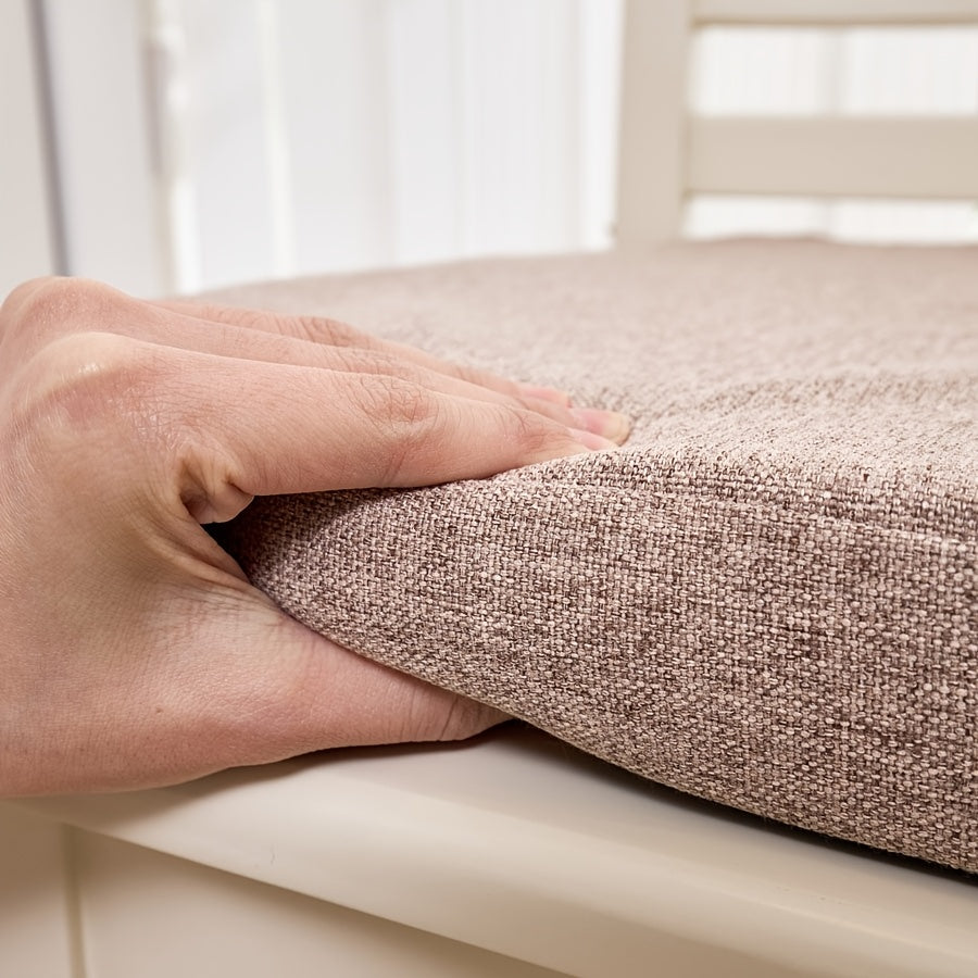 Coussin de chaise épais 5 cm en gris clair, housse zippée