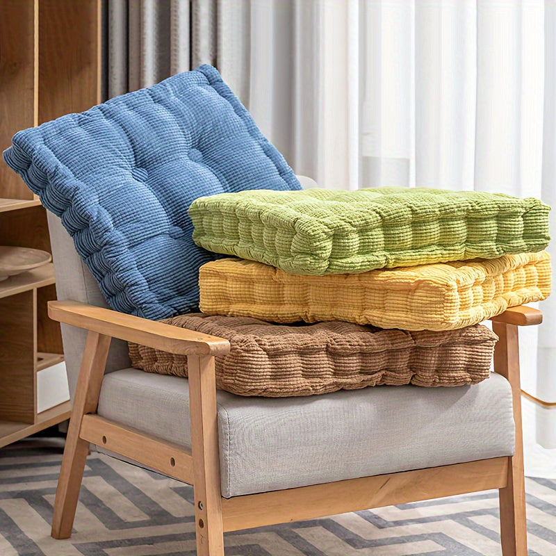 Coussin de chaise épais en maille côtelée maïs — vue 3