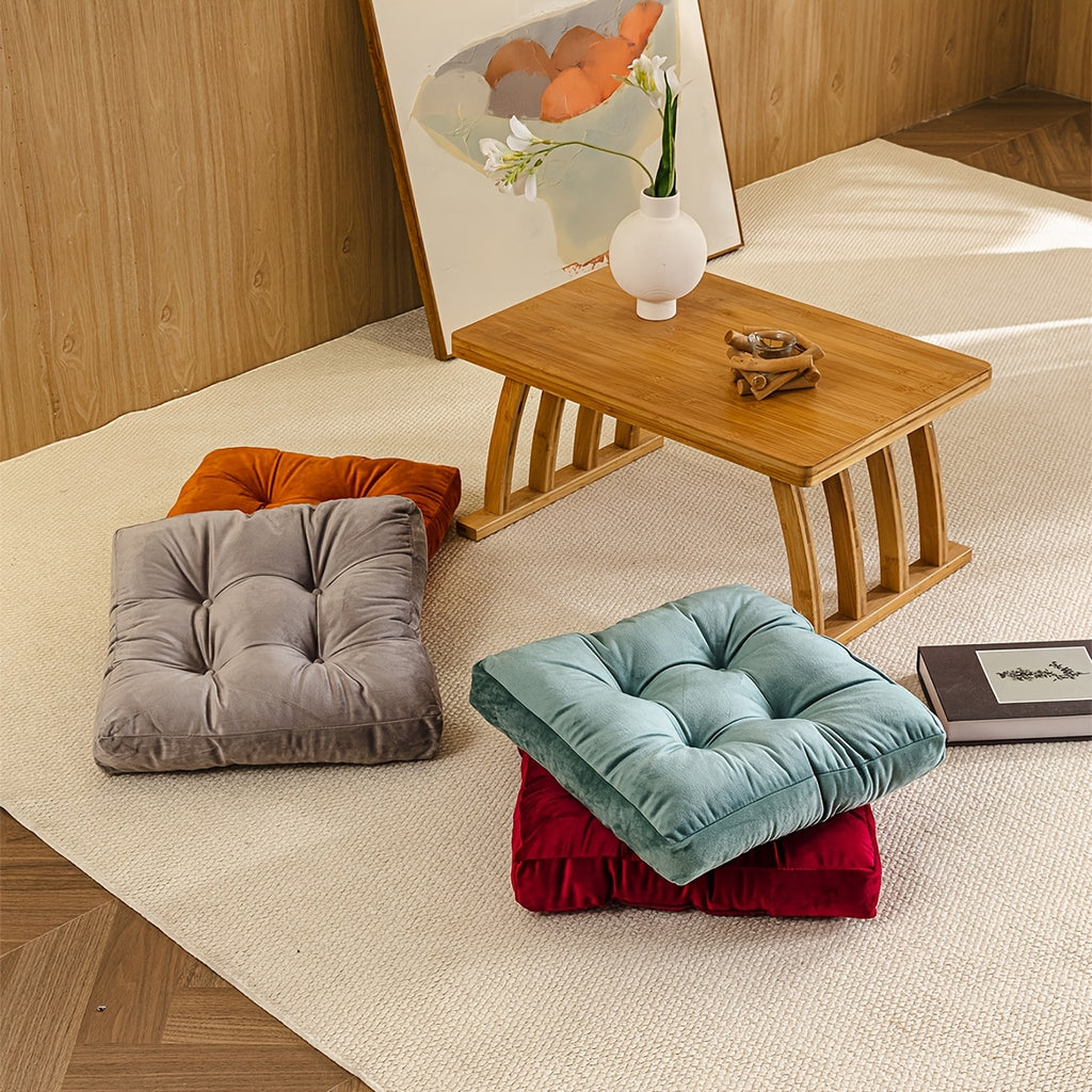 Coussin de chaise épais en velours 45 x 45 cm, sept teintes