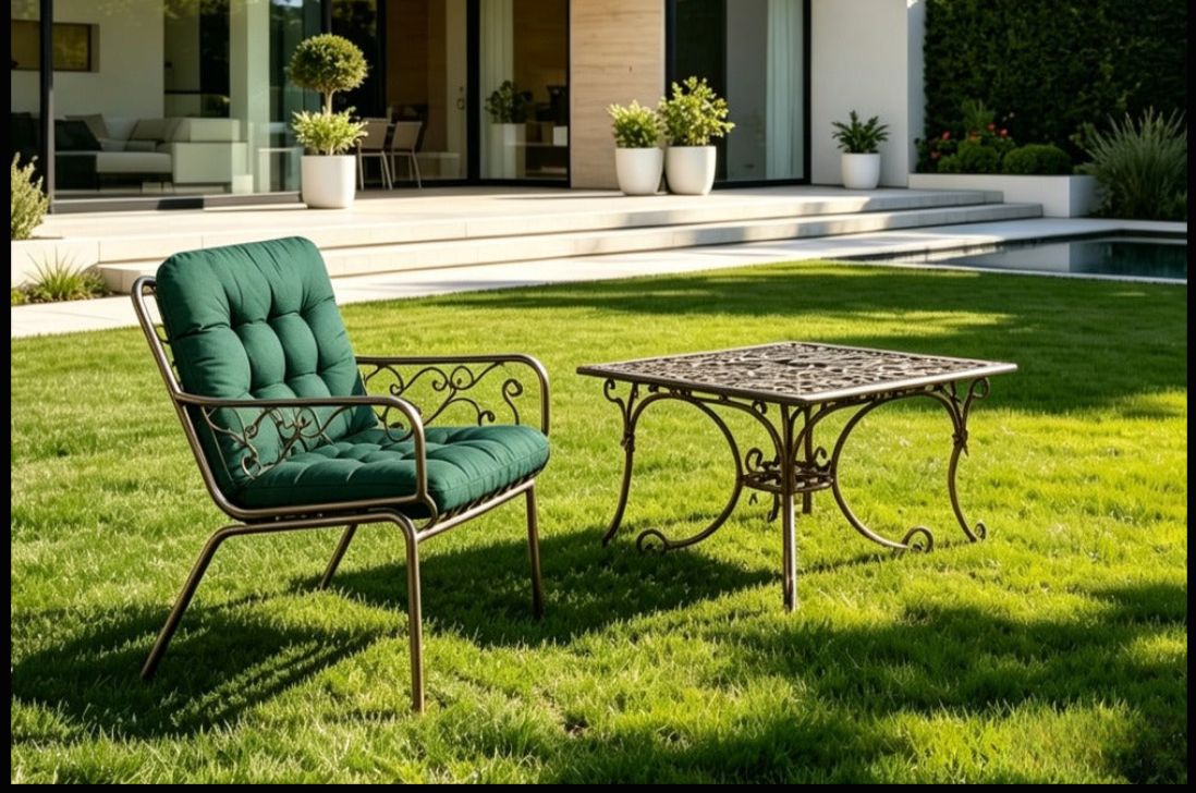 Coussin de chaise extérieur épais matelassé avec sangles