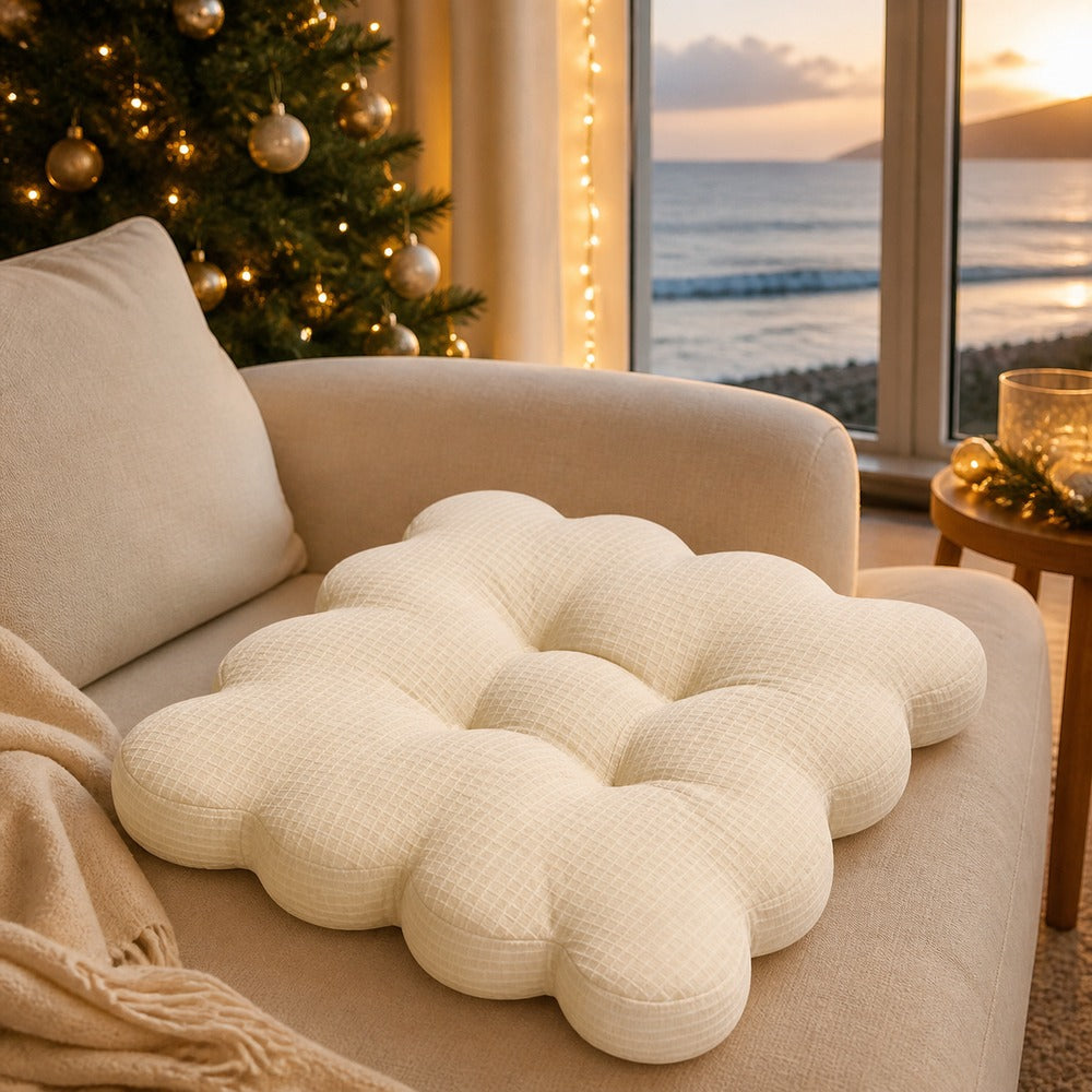 Coussin de chaise en forme de nuage, maille gaufrée 38x38