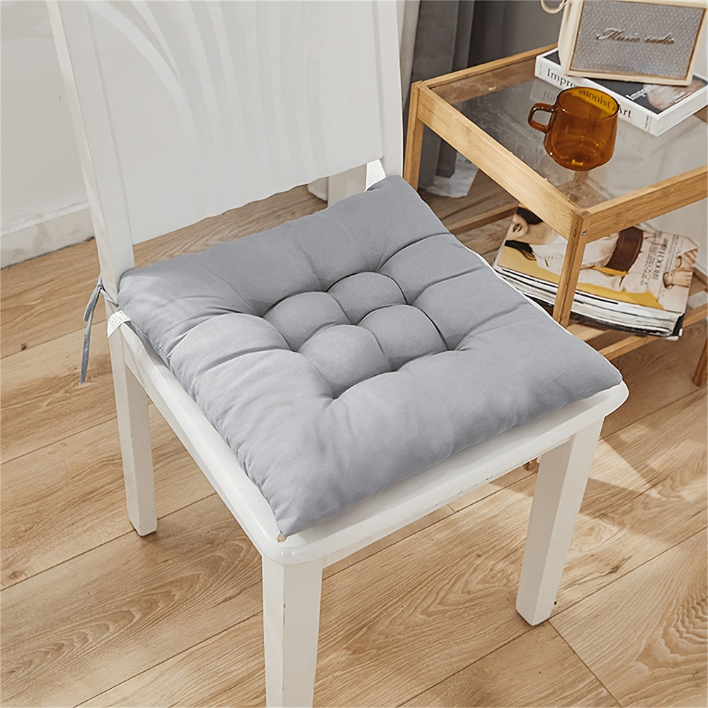 Coussin de chaise gris 40x40 cm, 5 cm, lot de 4 capitonnés