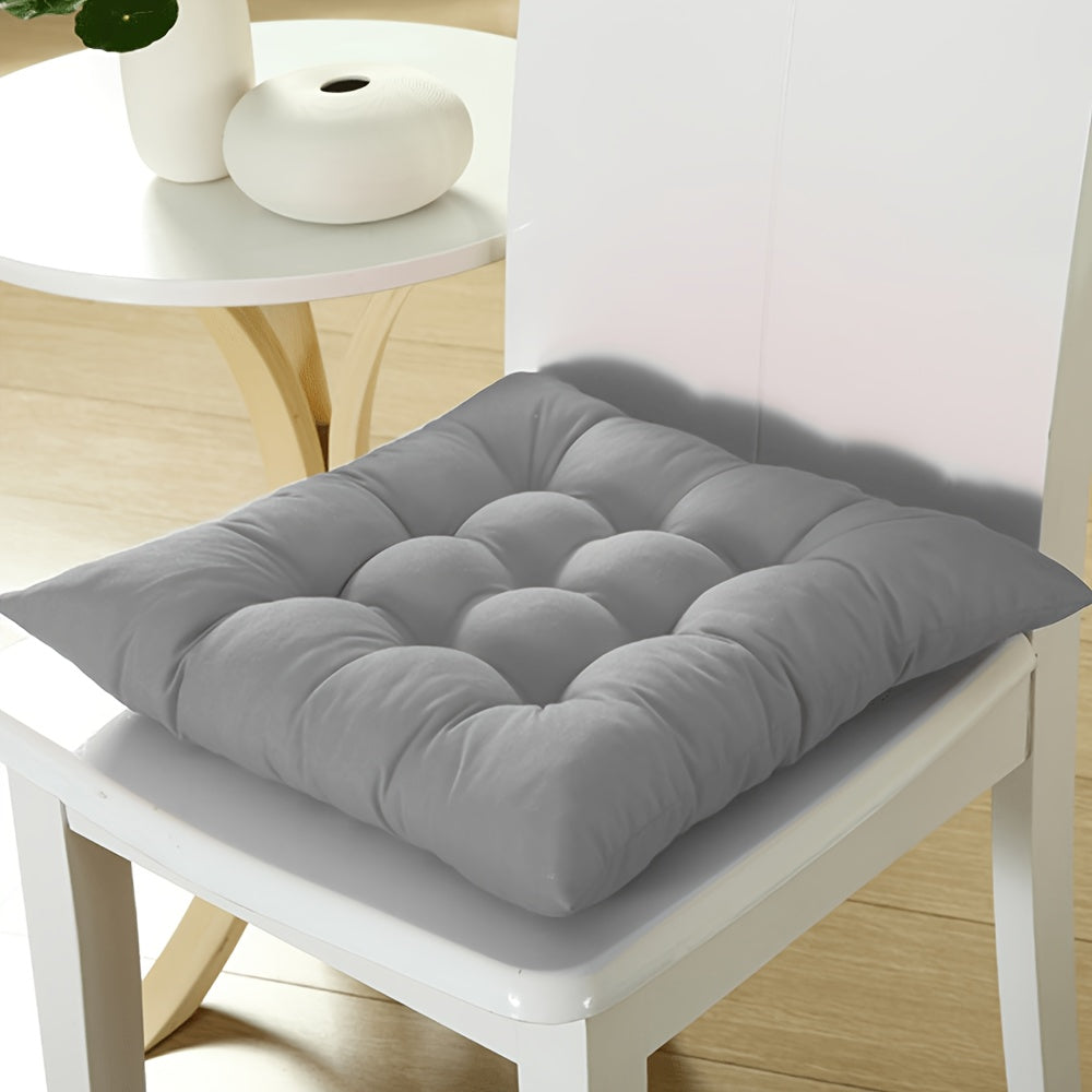 Coussin de chaise gris 40x40 cm, 5 cm, lot de 4 capitonnés