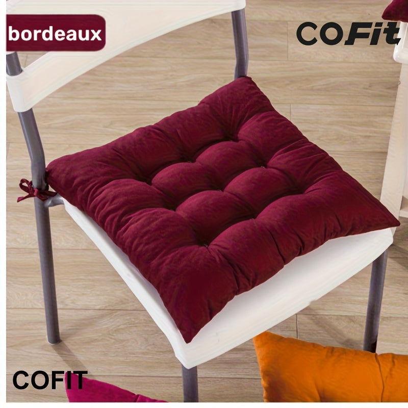 Coussin de chaise gris à rubans plats, lot de 4 en 40 cm