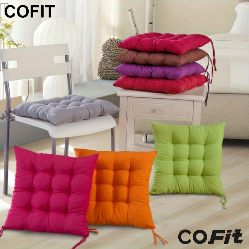 Coussin de chaise gris à rubans plats, lot de 4 en 40 cm