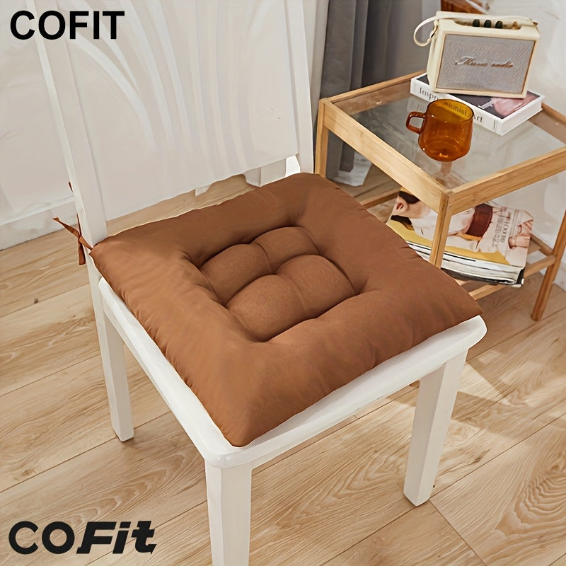 Coussin de chaise gris à rubans plats, lot de 4 en 40 cm