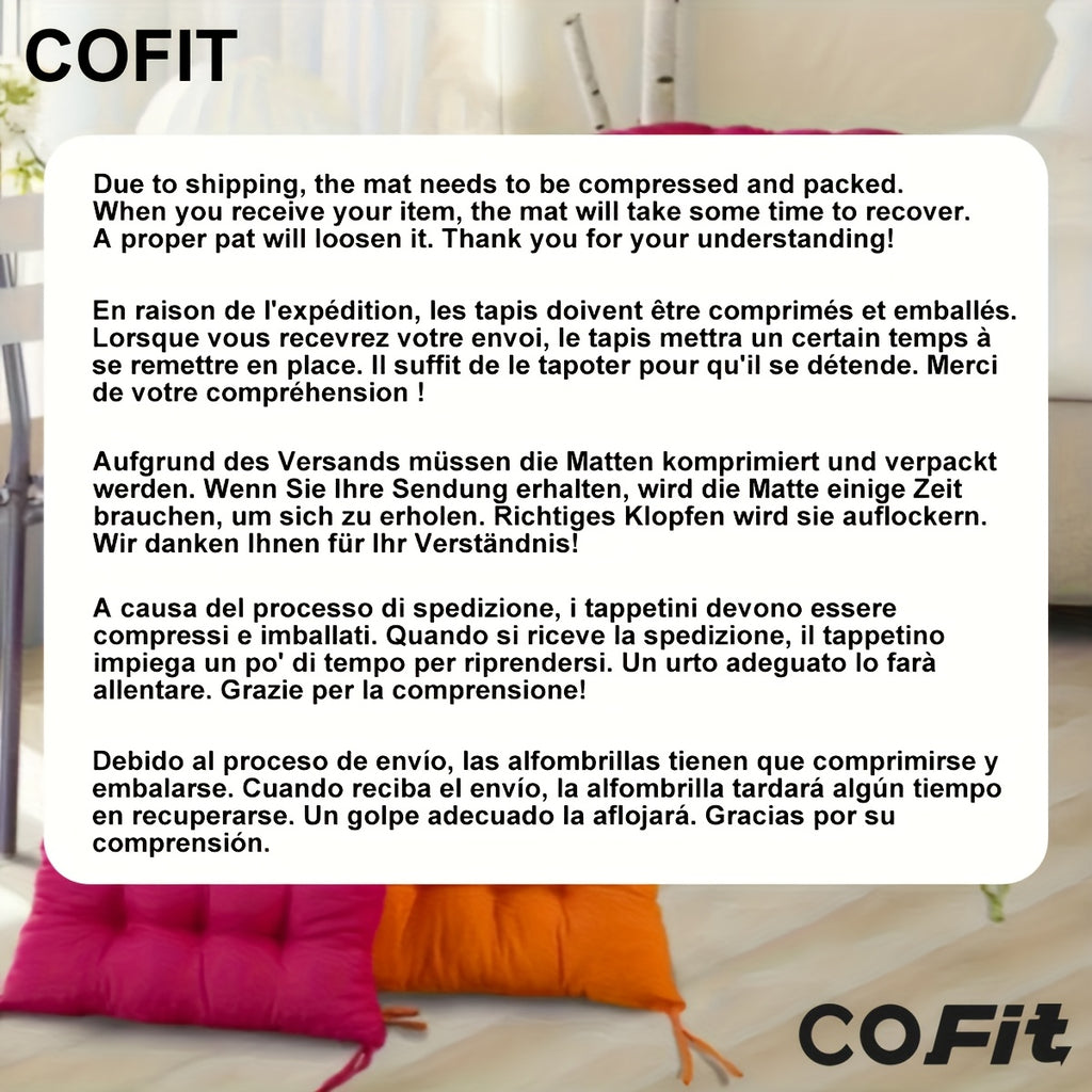 Coussin de chaise gris à rubans plats, lot de 4 en 40 cm