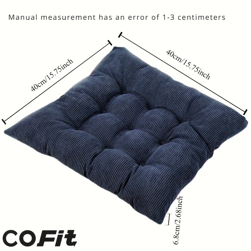 Coussin de chaise gris à rubans plats, lot de 4 en 40 cm