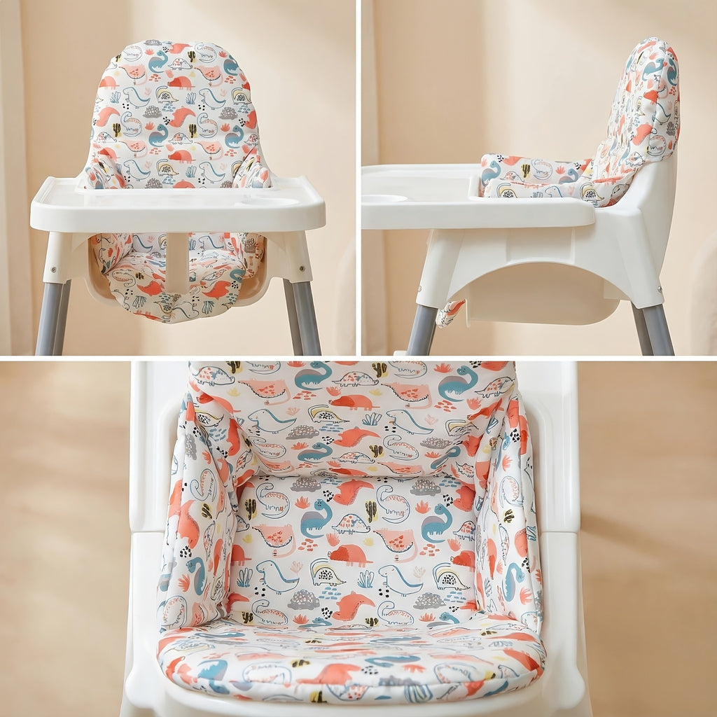 Coussin de chaise haute bébé, assise et dossier, 3 motifs