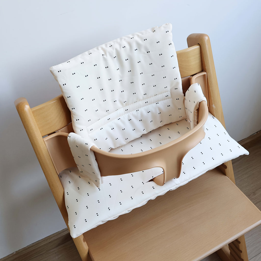 Coussin de chaise haute en bois : 2 pièces, 4 imprimés doux