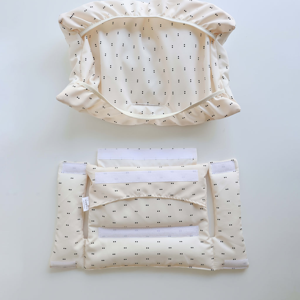 Coussin de chaise haute en bois : 2 pièces, 4 imprimés doux
