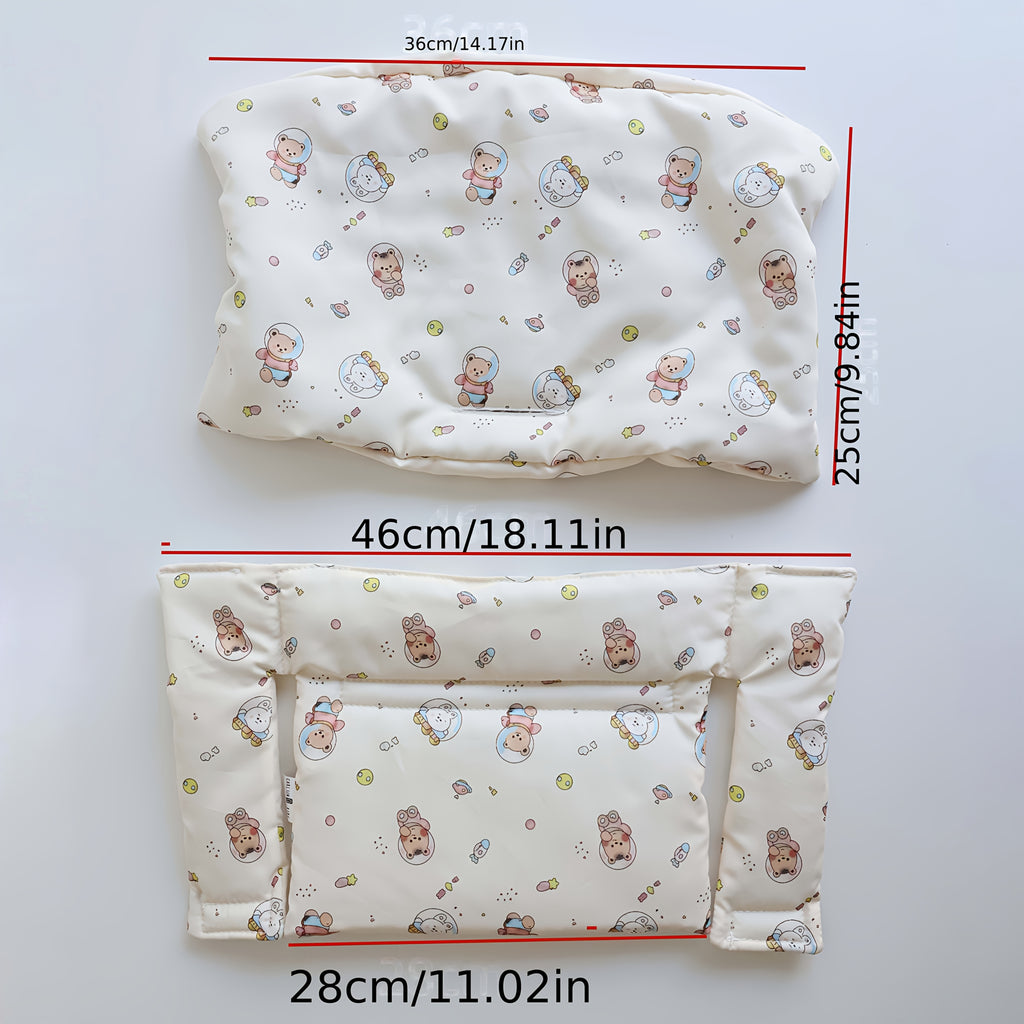 Coussin de chaise haute en bois : 2 pièces, 4 imprimés doux