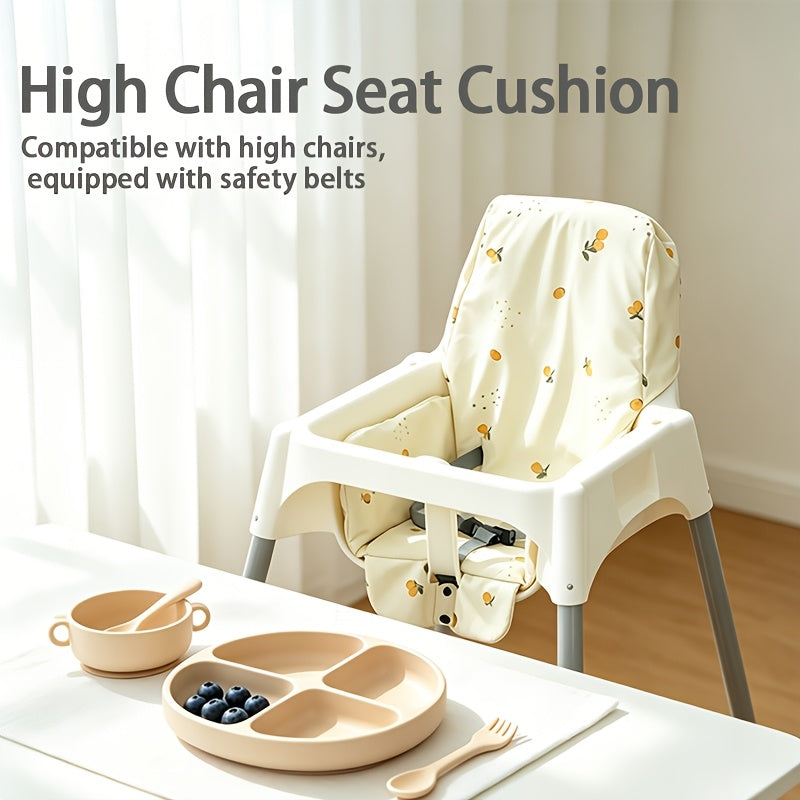 Coussin de chaise haute à boutons-pression, 4 imprimés fruits