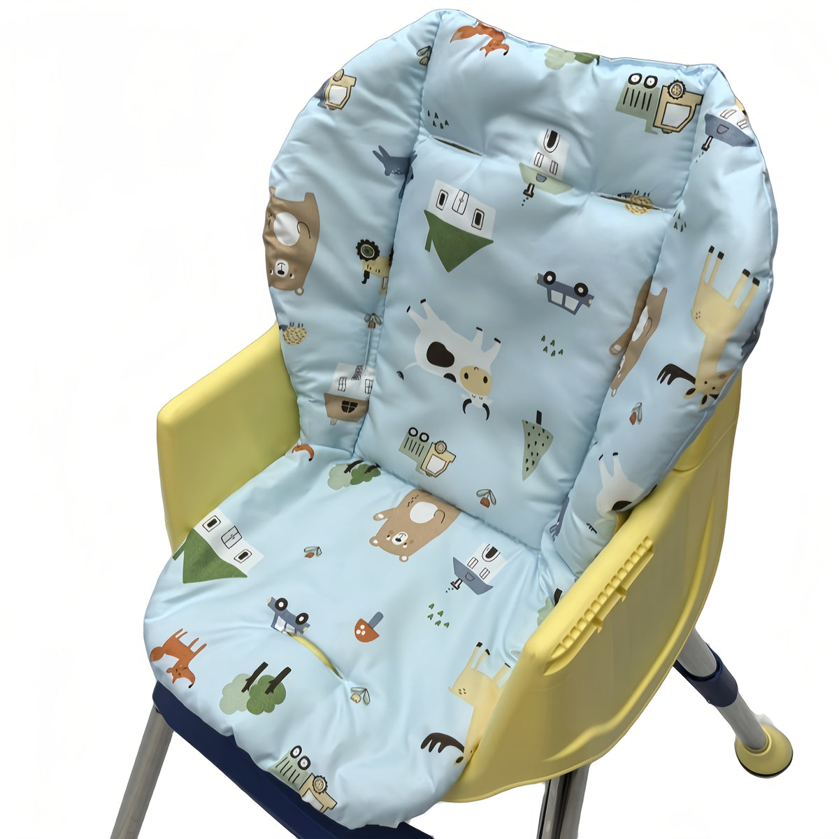 Coussin de chaise haute épais 63 x 45 cm, imprimé animaux