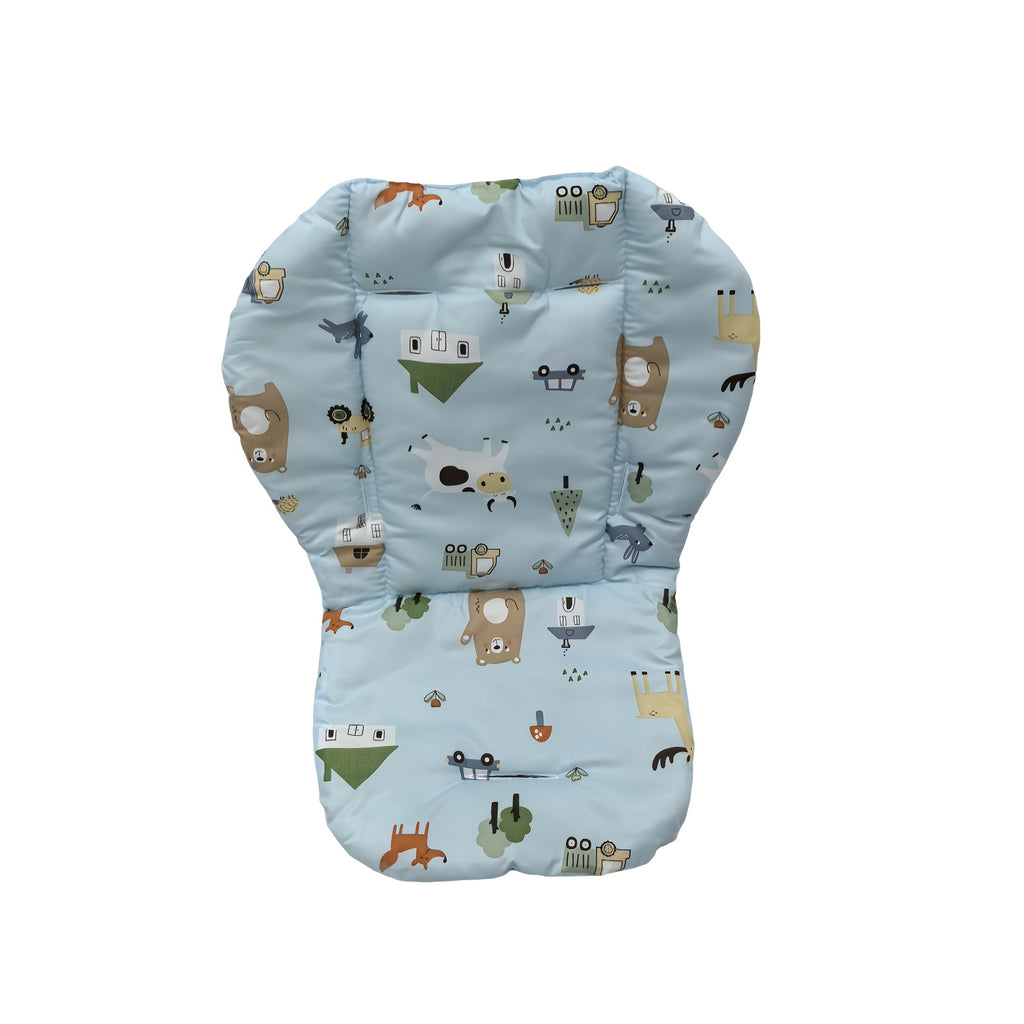 Coussin de chaise haute épais 63 x 45 cm, imprimé animaux