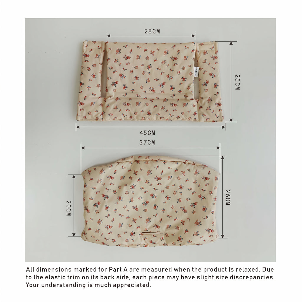Coussin de chaise haute évolutive, 6 imprimés, cotes publiées