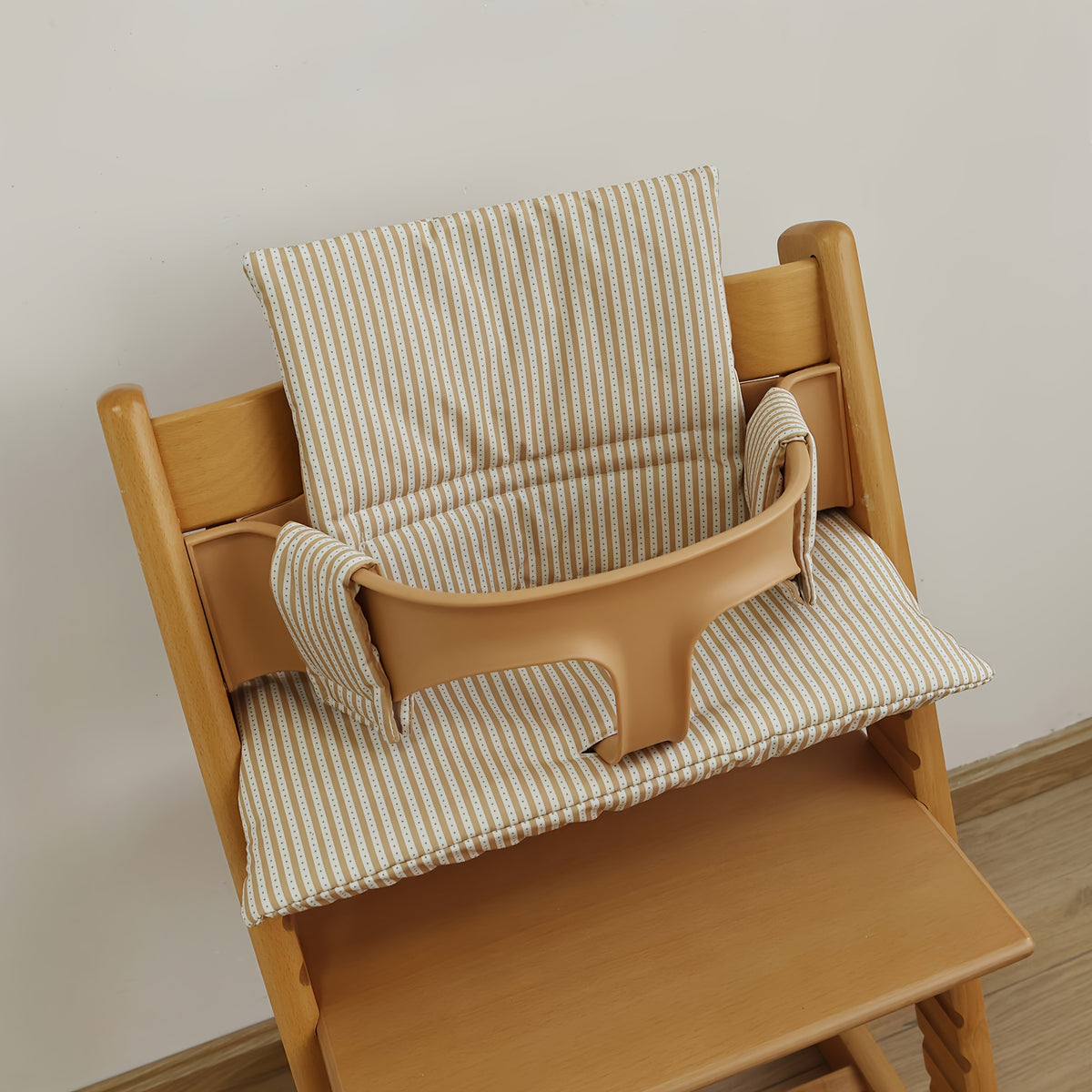 Coussin de chaise haute pied-de-poule terracotta, 2 pièces