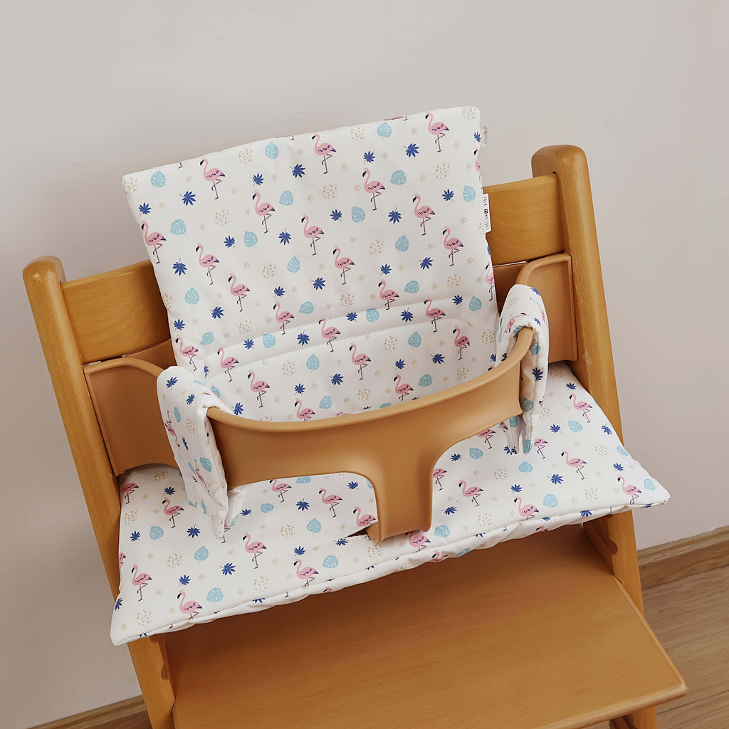 Coussin de chaise haute pied-de-poule terracotta, 2 pièces