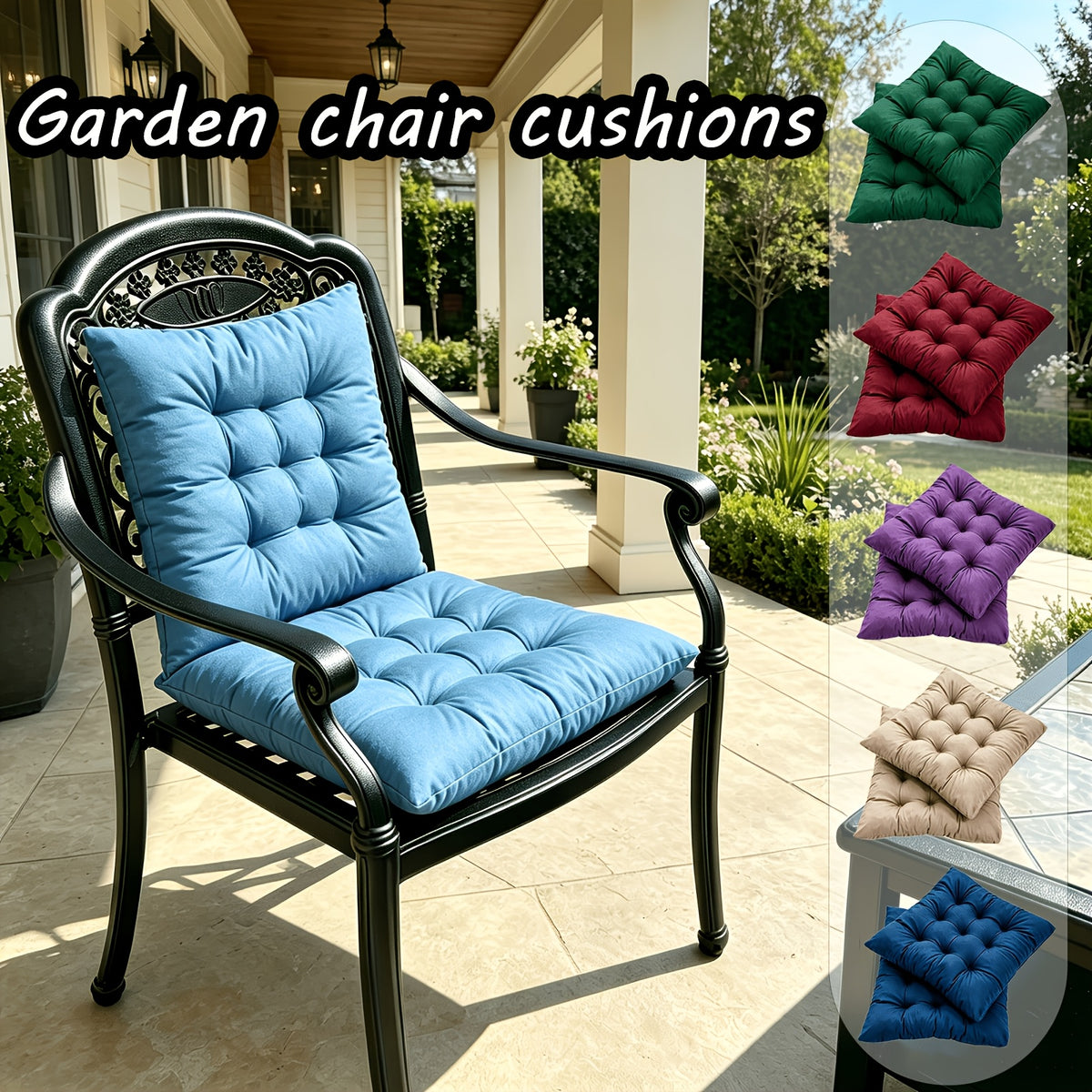 Coussin de chaise de jardin 40x40 cm brun clair, lot de 2