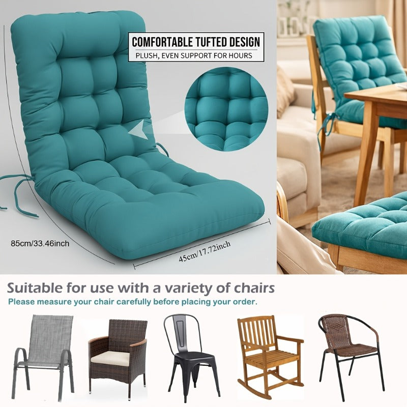 Coussin de chaise de jardin assise et dossier 45x85 cm, turquoise