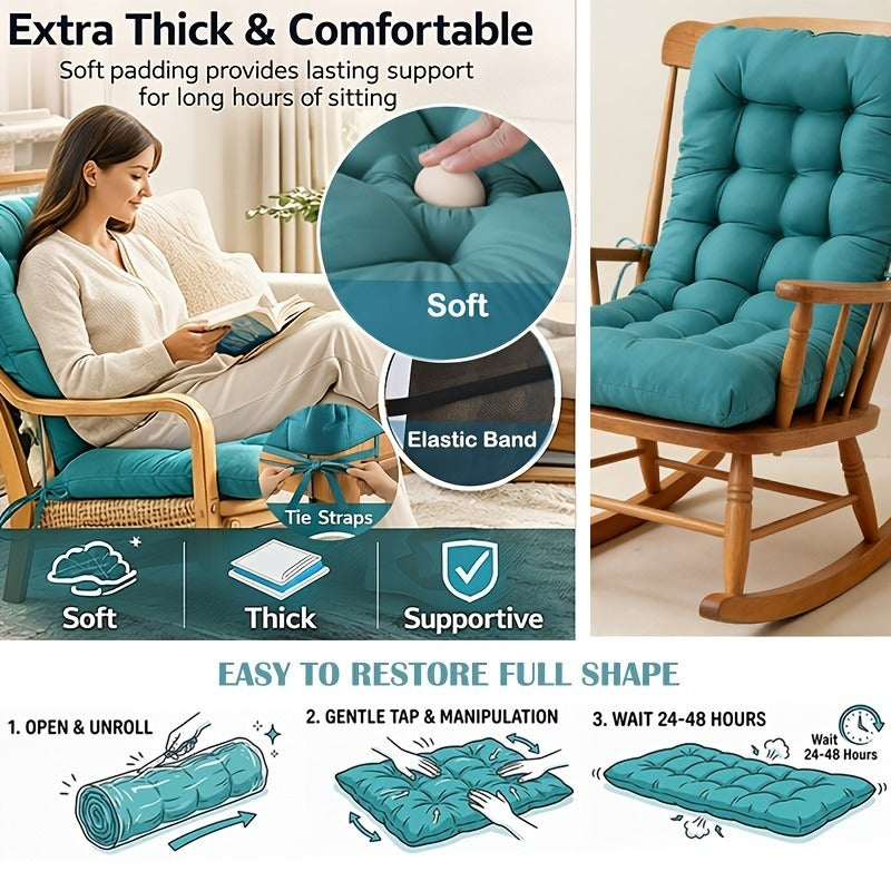 Coussin de chaise de jardin assise et dossier 45x85 cm, turquoise