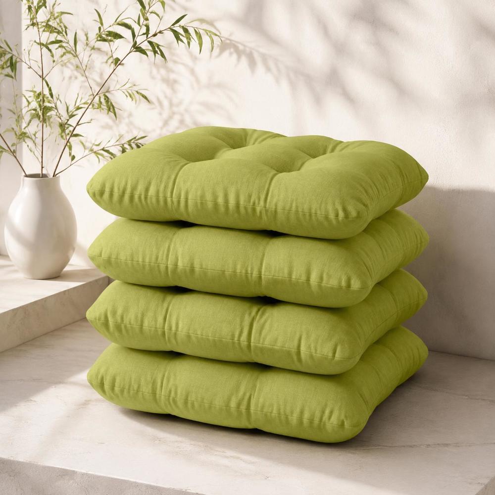 Coussin de chaise de jardin épais 40x40 vert, lot de 4 pièces
