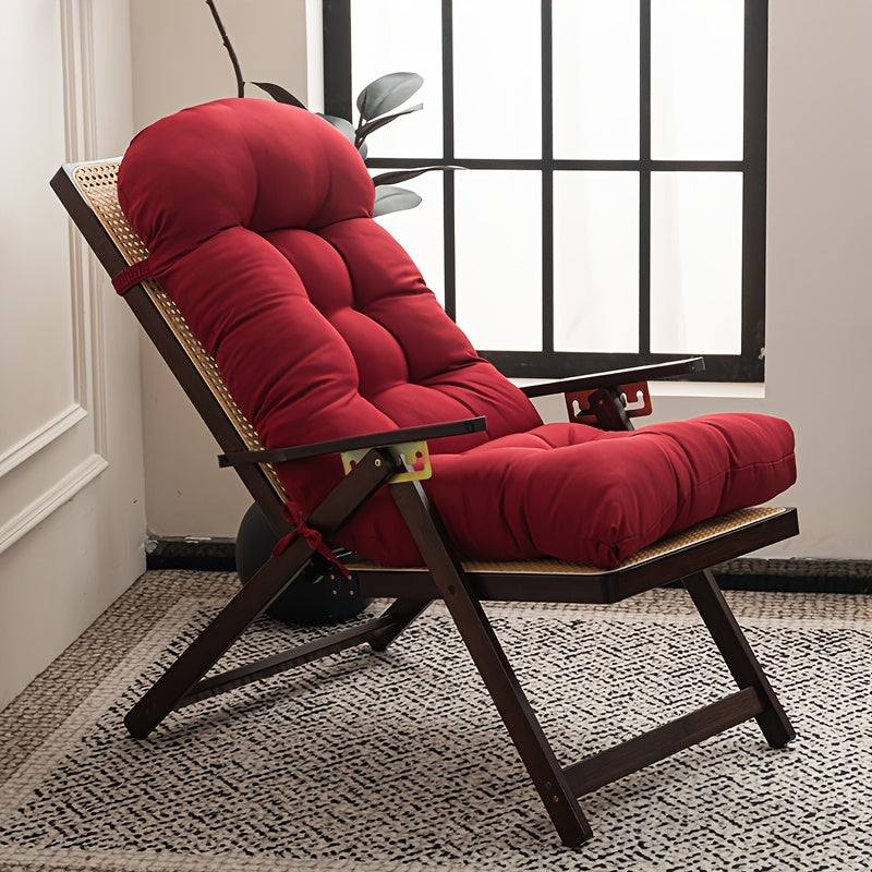 Coussin de chaise longue 120 cm, dossier et assise, rouge