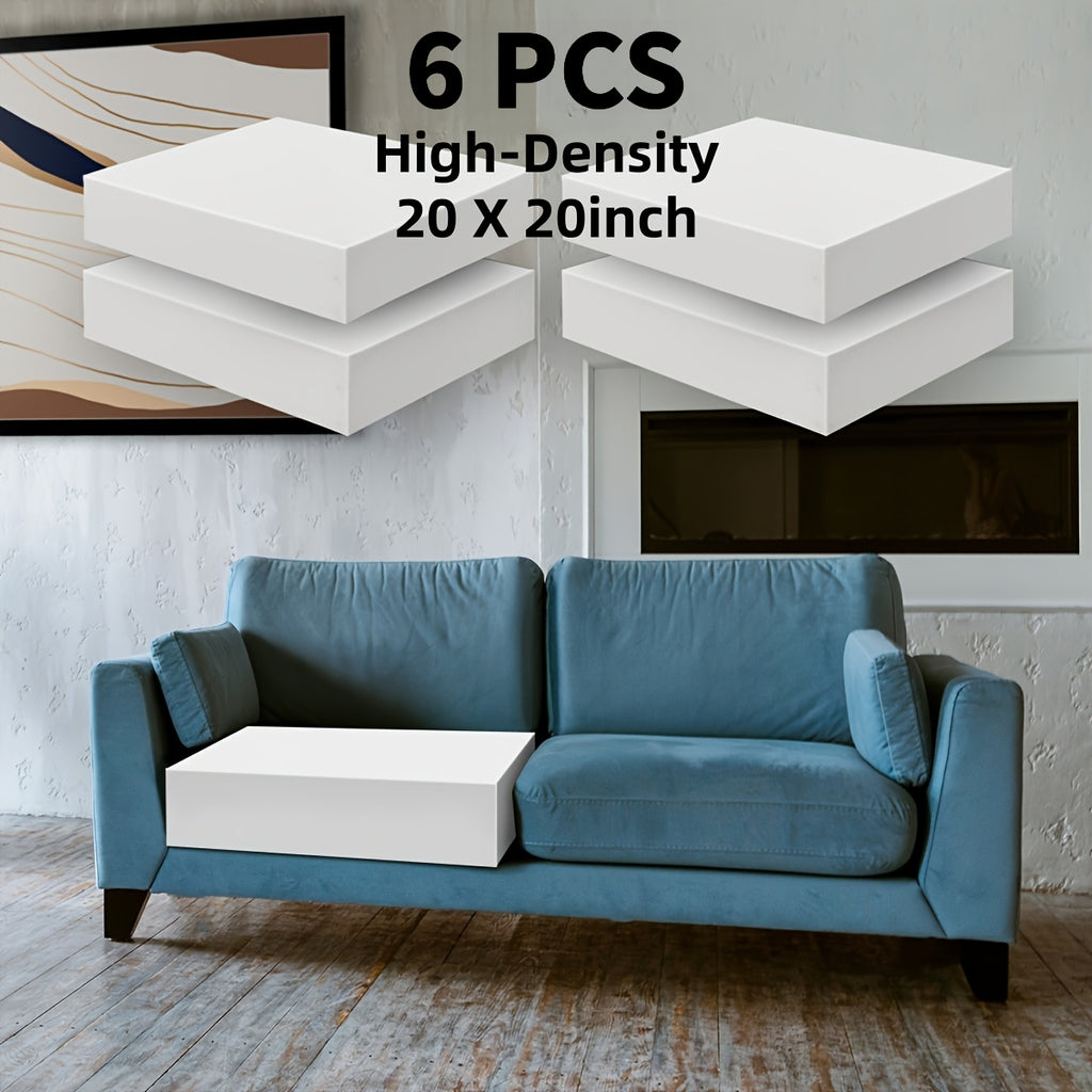Coussin de chaise en mousse à recouvrir 50 x 50 cm, lot de 6