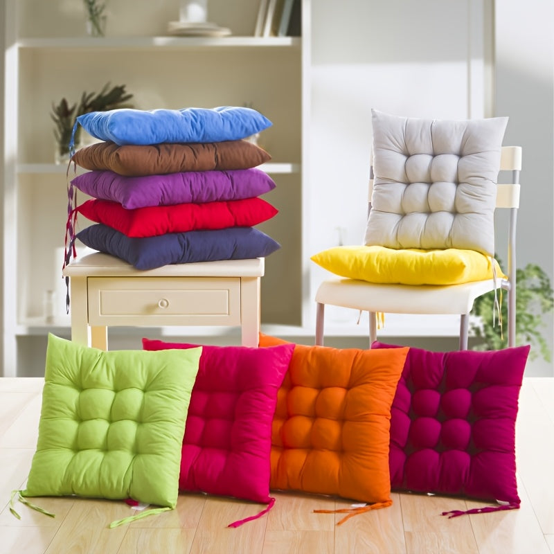 Coussin de chaise orange 40x40 cm, lot de 2 à liens noués
