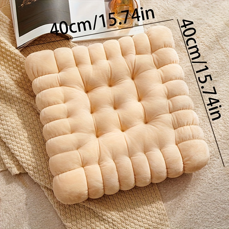 Coussin de chaise et de sol en peluche biscuit, par deux