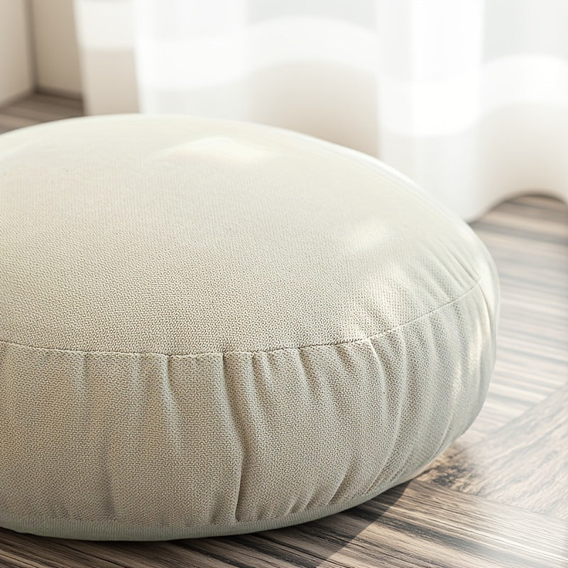 Coussin Pouf en Velours Glacé - Blanc Crème / 40×40×20