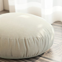 Coussin Pouf en Velours Glacé - Blanc Crème / 40×40×20