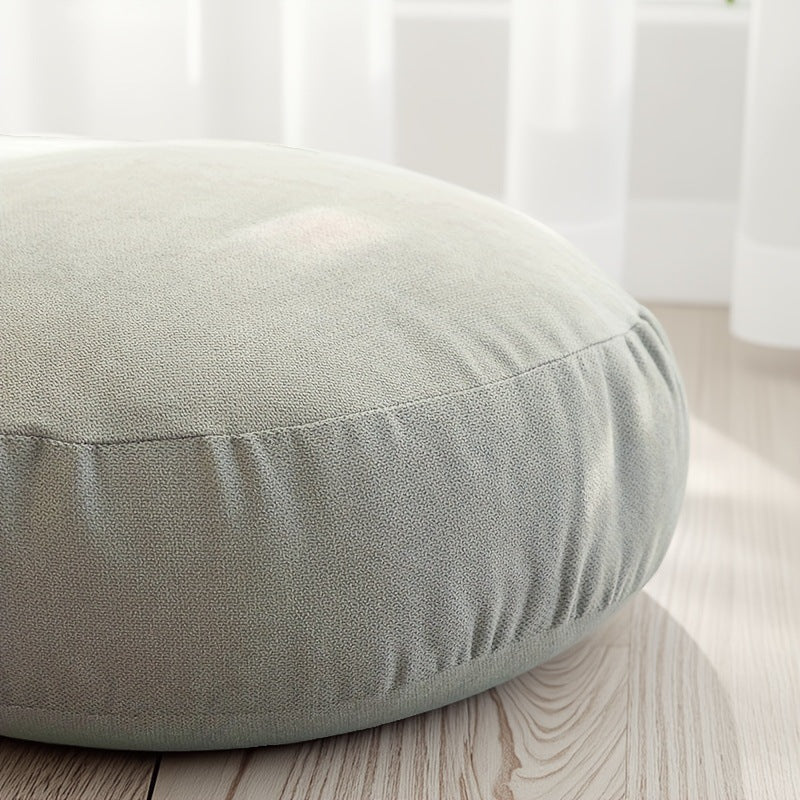 Coussin Pouf en Velours Glacé - Gris Fumée / 40×40×20