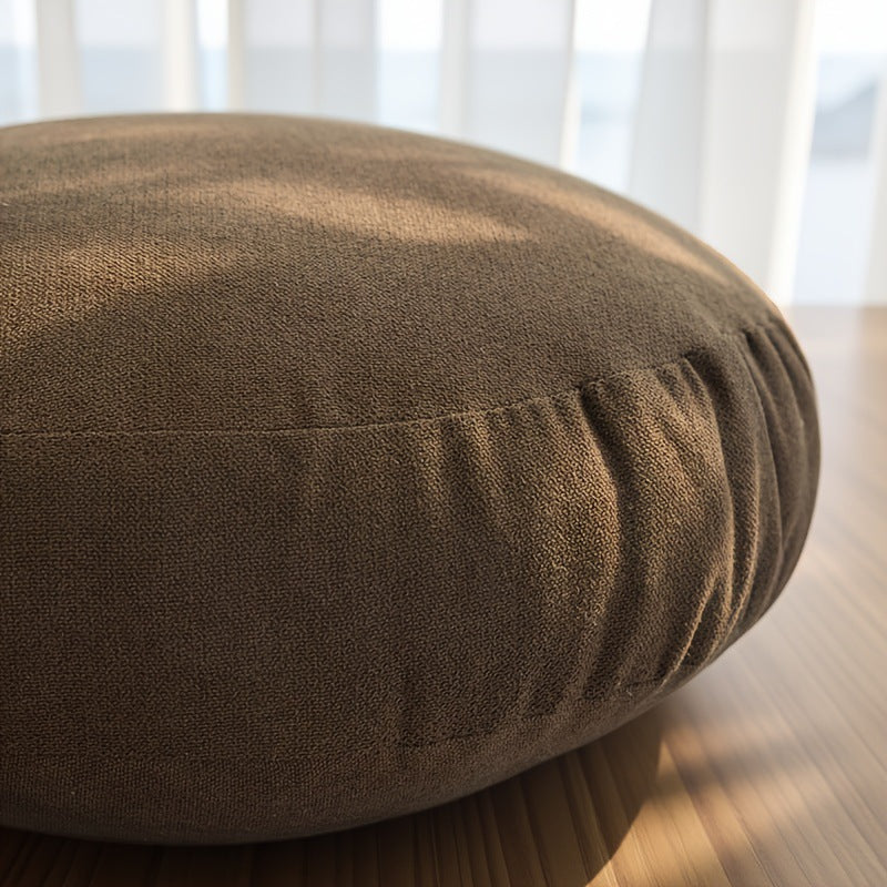 Coussin Pouf en Velours Neige Glacée - Marron Café / 40×40×20