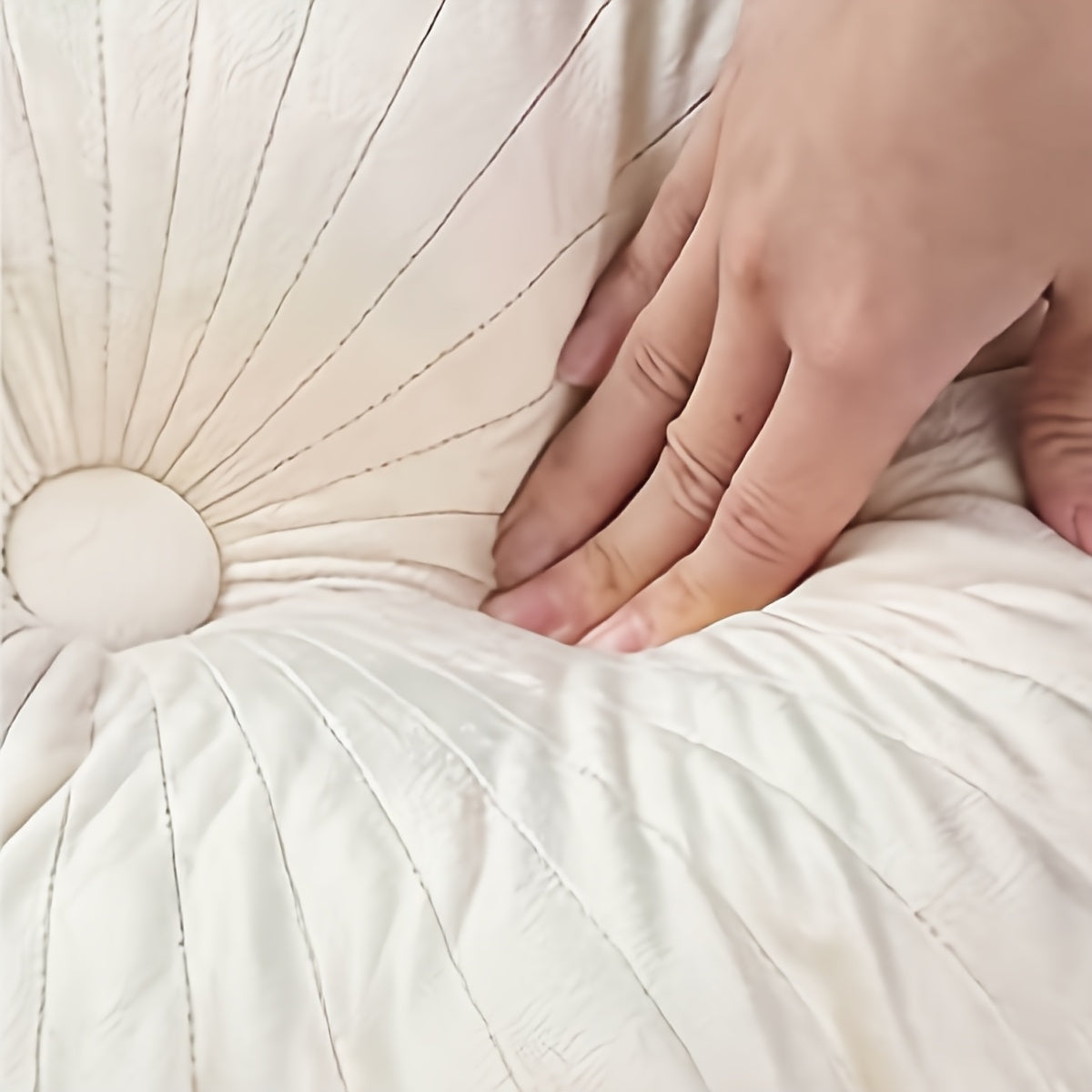 Coussin de chaise rond en velours plissé, 8 — vue 12