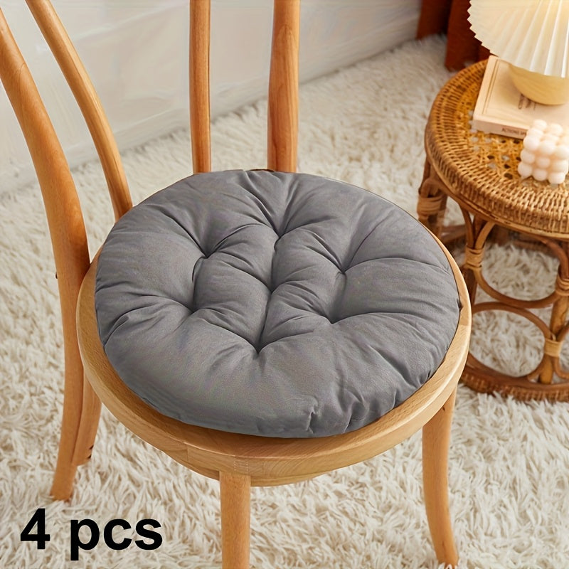 Coussin de chaise rond 37,5 cm mousse à mémoire, lot de 4
