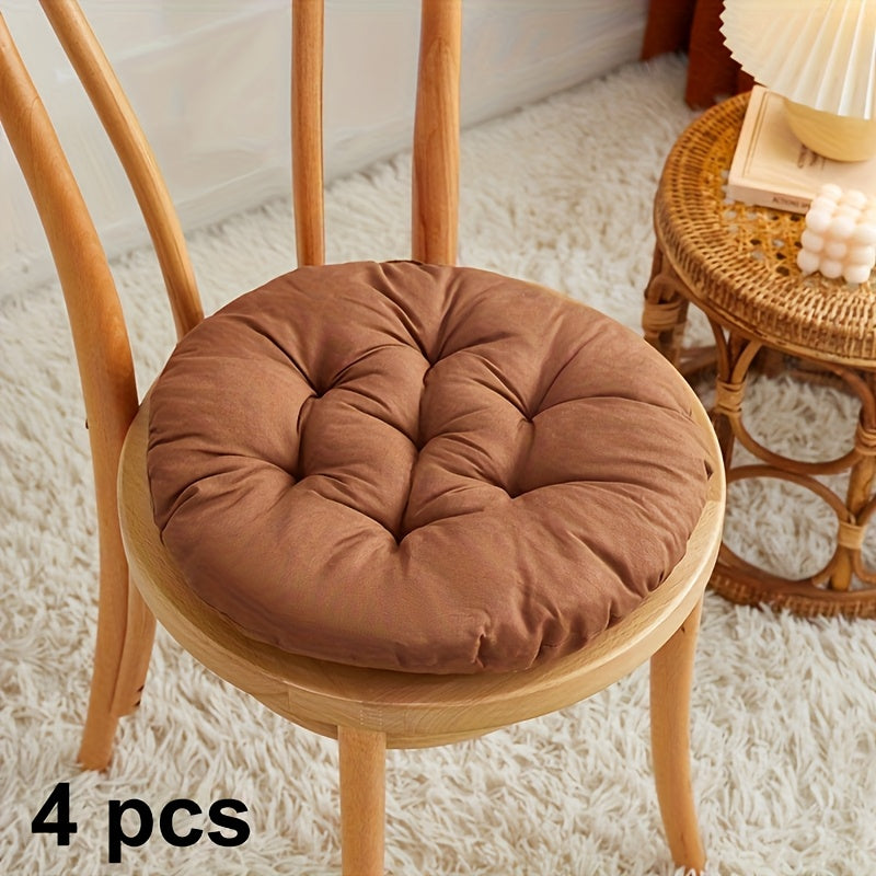 Coussin de chaise rond 37,5 cm mousse à mémoire, lot de 4