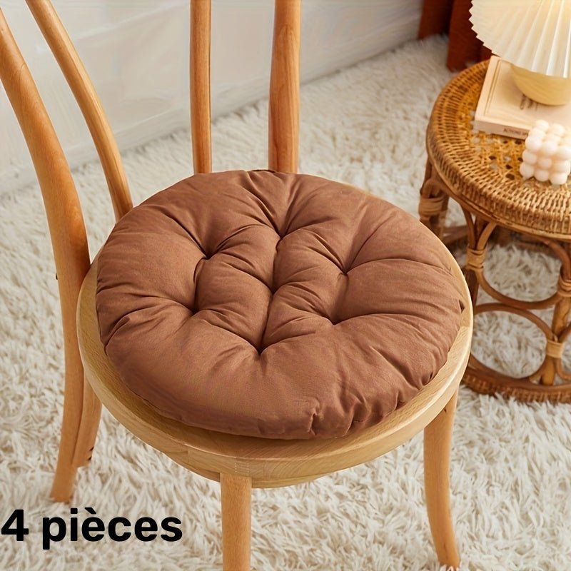 Coussin de chaise rond 37,5 cm mousse à mémoire, lot de 4