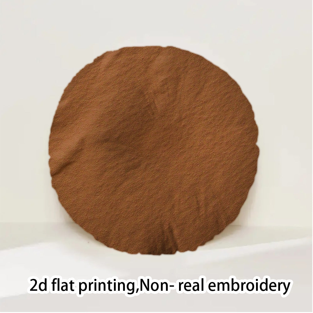 Coussin de chaise rond Ø 40 cm marron, tissu épais et mat